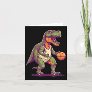 T rex playing basketball coach dino trex rex sport card