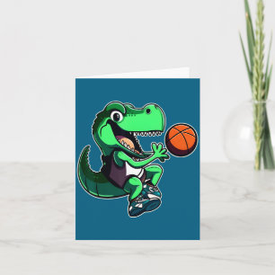 T rex playing basketball coach dino trex rex sport card