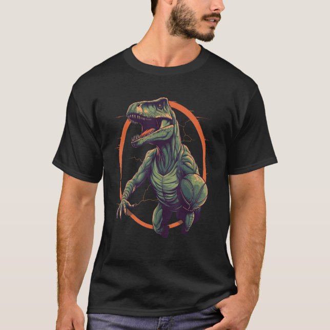 T Rex playing Basketball Coach Dino Trex Rex Sport T-Shirt (Front)