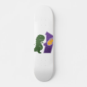 T rex playing - Choose background color Skateboard