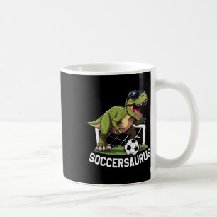 T-rex Playing Soccer Footll Dinosaur Soccer Player Coffee Mug