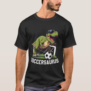 T-rex Playing Soccer Footll Dinosaur Soccer Player T-Shirt