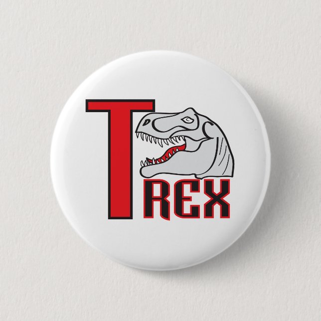 T-Rex portrait 2 Inch Round Button (Front)