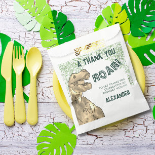 T-Rex Roar Dinosaur Thank You Birthday Party Favour Bag