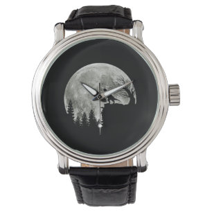 T-rex Roar On Mountain Halloween Moon Gift Watch