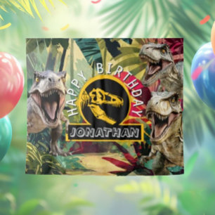 T rex  Roaring Good Time Backdrop Tapestry