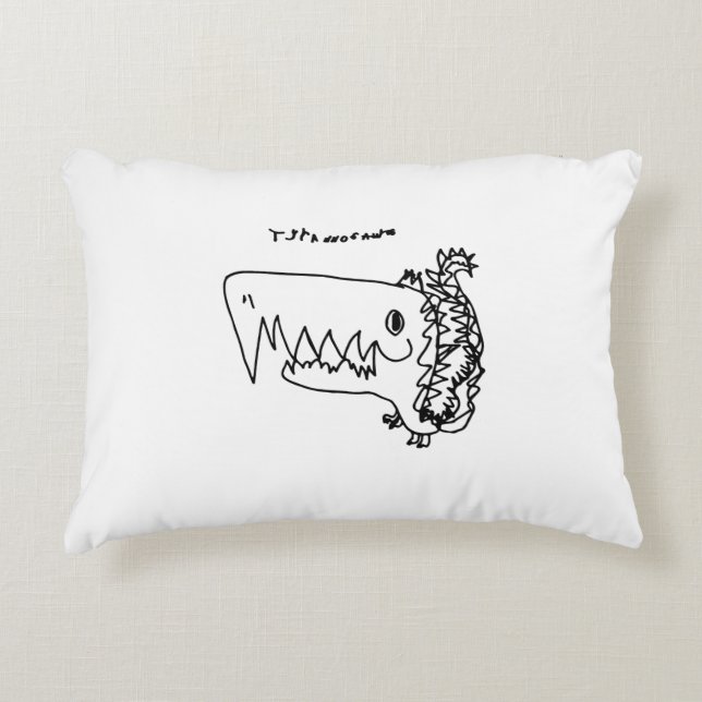 T-Rex Roars in Style | Whimsical Throw Pillow (Front)