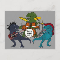 T-Rex Rock Band Postcard