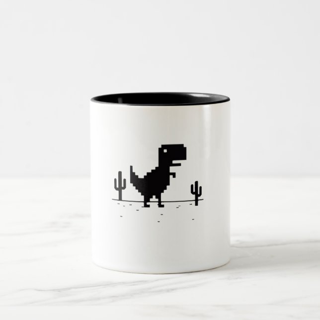 T-Rex Runner  Two-Tone Coffee Mug (Center)