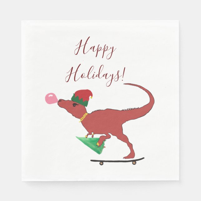 T-rex Santa Napkin (Front)