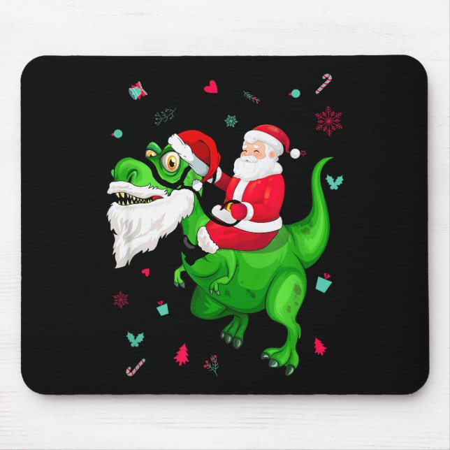 T-rex Santa Ride Funny Ugly Christmas Toddler_kids Mouse Pad (Front)