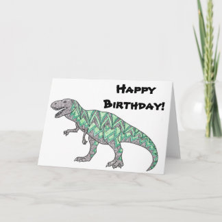 T-Rex Says Happy Birthday! Dinosaur Birthday Card