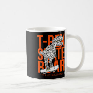 T-rex Skate Roar Funny Sketch Drawing Dinosaur Ska Coffee Mug