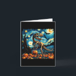 T-rex Skeleton Halloween Van Gogh Starry Night Fal Card<br><div class="desc">T-rex Skeleton Halloween Van Gogh Starry Night Fall Pumpkin</div>