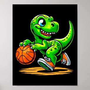 T-rex Sketll Player Dinosaur Poster