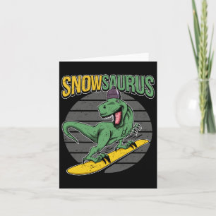 T-rex Snowboarding Dinosaur Snowboard  Card