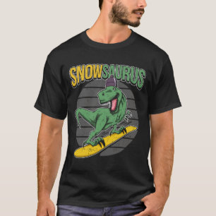 T-rex Snowboarding Dinosaur Snowboard  T-Shirt