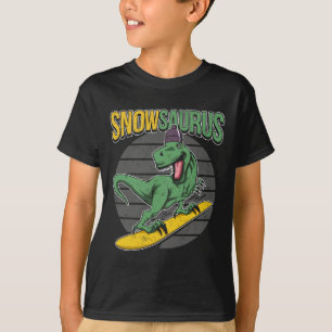T-rex Snowboarding Dinosaur Snowboard T-Shirt
