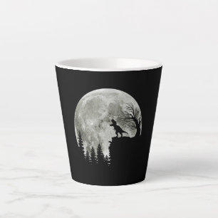 T Rex Standing On Mountain Moonlight Halloween Latte Mug