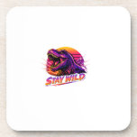 T-Rex Stay Wild Coaster<br><div class="desc">Description: A bold and playful T-Rex design with a “Stay Wild” message, perfect for adding a fun prehistoric vibe to apparel and accessories. Great for dinosaur lovers of all ages, this design works well on t-shirts, hoodies, mugs, tote bags, and stickers. Clean and versatile artwork made for print-on-demand products and...</div>