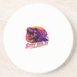 T-Rex Stay Wild Coaster<br><div class="desc">Description: A bold and playful T-Rex design with a “Stay Wild” message, perfect for adding a fun prehistoric vibe to apparel and accessories. Great for dinosaur lovers of all ages, this design works well on t-shirts, hoodies, mugs, tote bags, and stickers. Clean and versatile artwork made for print-on-demand products and...</div>