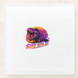 T-Rex Stay Wild Glass Coaster<br><div class="desc">Description: A bold and playful T-Rex design with a “Stay Wild” message, perfect for adding a fun prehistoric vibe to apparel and accessories. Great for dinosaur lovers of all ages, this design works well on t-shirts, hoodies, mugs, tote bags, and stickers. Clean and versatile artwork made for print-on-demand products and...</div>