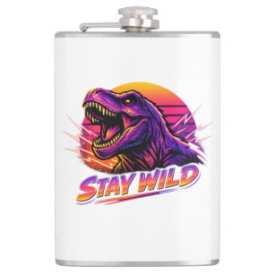 T-Rex Stay Wild Hip Flask