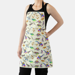 T Rex Stegosaurus Brontosaurus Raptor Dinosaur Art Apron