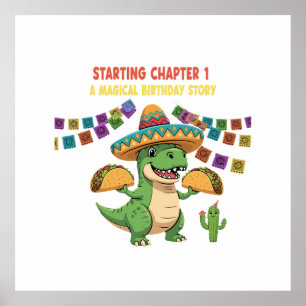 T-Rex Taco Fiesta 1st Birthday   Starting Chapter  Poster