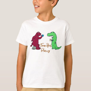 T-Rex Tea Party Shirt - Dinosaur Birthday Tee