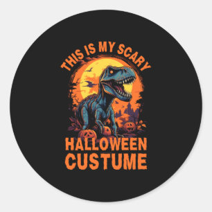 T-rex this is scary halloween costume - boys classic round sticker