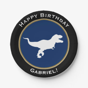T-Rex TRex Tyrannosaurus Rex Happy Birthday Paper Plate