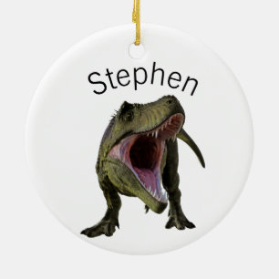 T-rex Tyrannosaurus Dinosaur Personalized Ceramic Ornament