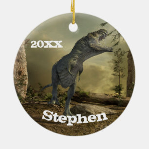 T-rex Tyrannosaurus Dinosaur Personalized  Ceramic Ornament