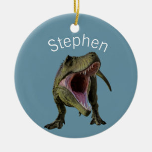 T-rex Tyrannosaurus Dinosaur Personalized Ceramic Ornament