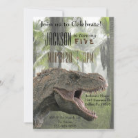 T-Rex Tyrannosaurus Rex Dinosaur Birthday Invite