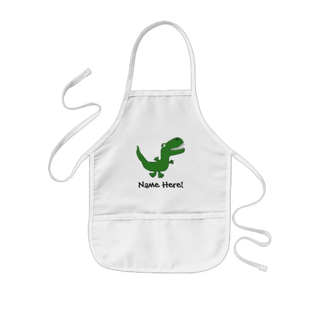 T-Rex Tyrannosaurus Rex Dinosaur Cartoon Kids Boys Kids Apron (Front)