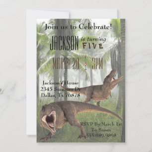 T-Rex Tyrannosaurus Rex Dinosaur Invitation d'anni