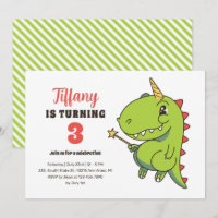 T-Rex Unicorn Fairy Kids Dinosaur Birthday