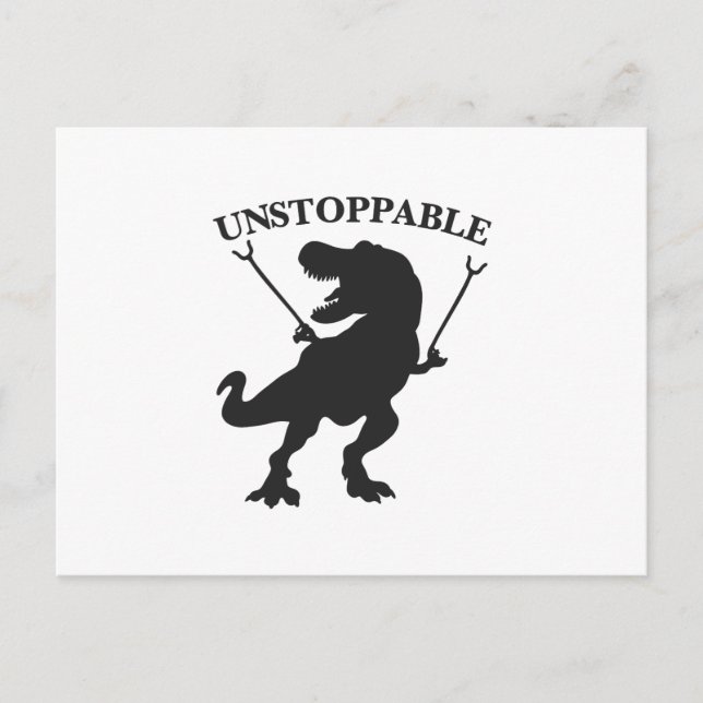 T-rex unstoppable - Choose background colour Postcard (Front)