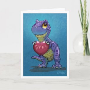T-Rex Valentine Holiday Card
