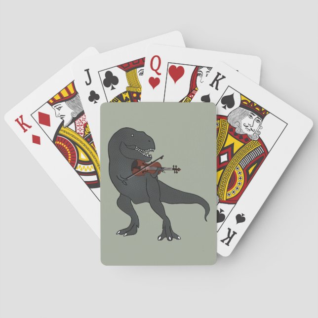 T-Rex Violin Playing Cards (Back)
