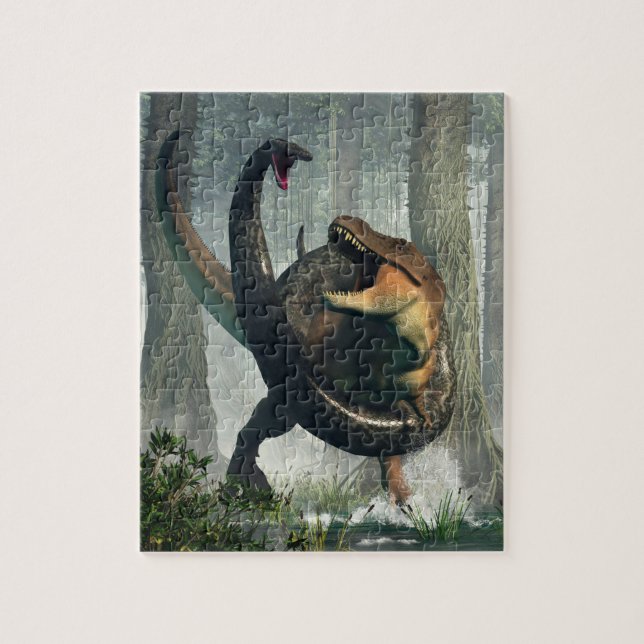 T-Rex vs Titanoboa Jigsaw Puzzle (Vertical)