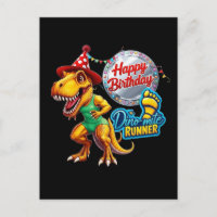 T-Rex wearing green running outfit