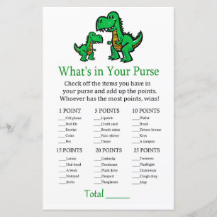 T-rex What's in your purse game baby shower