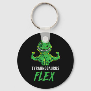 T Rex Workout Funny Dinosaur Gym Weightlifting Cut Keychain