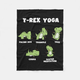 T-rex Yoga  Fleece Blanket