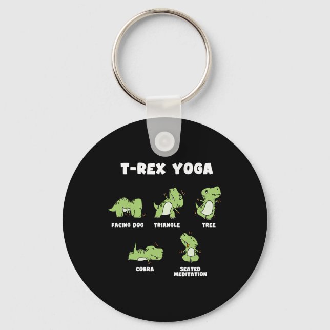 T-rex Yoga  Keychain (Front)