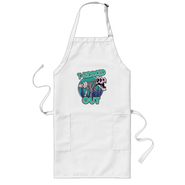 T-Rexxed Out Dinosaur Long Apron (Front)