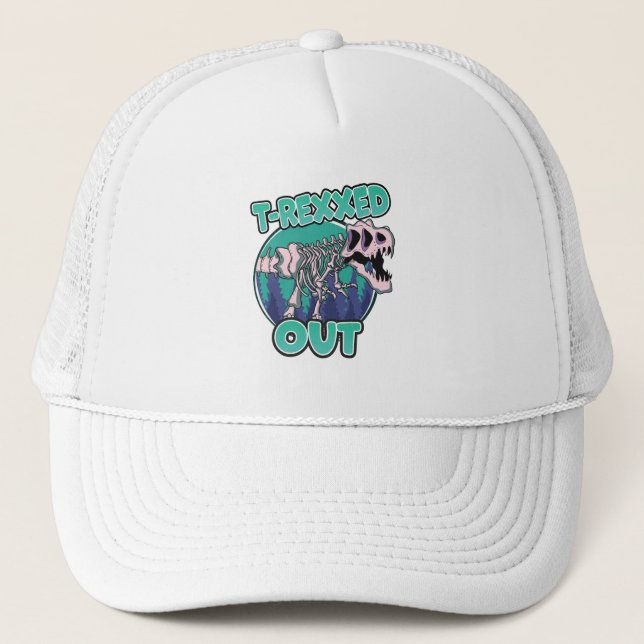 T-Rexxed Out Dinosaur Trucker Hat (Front)
